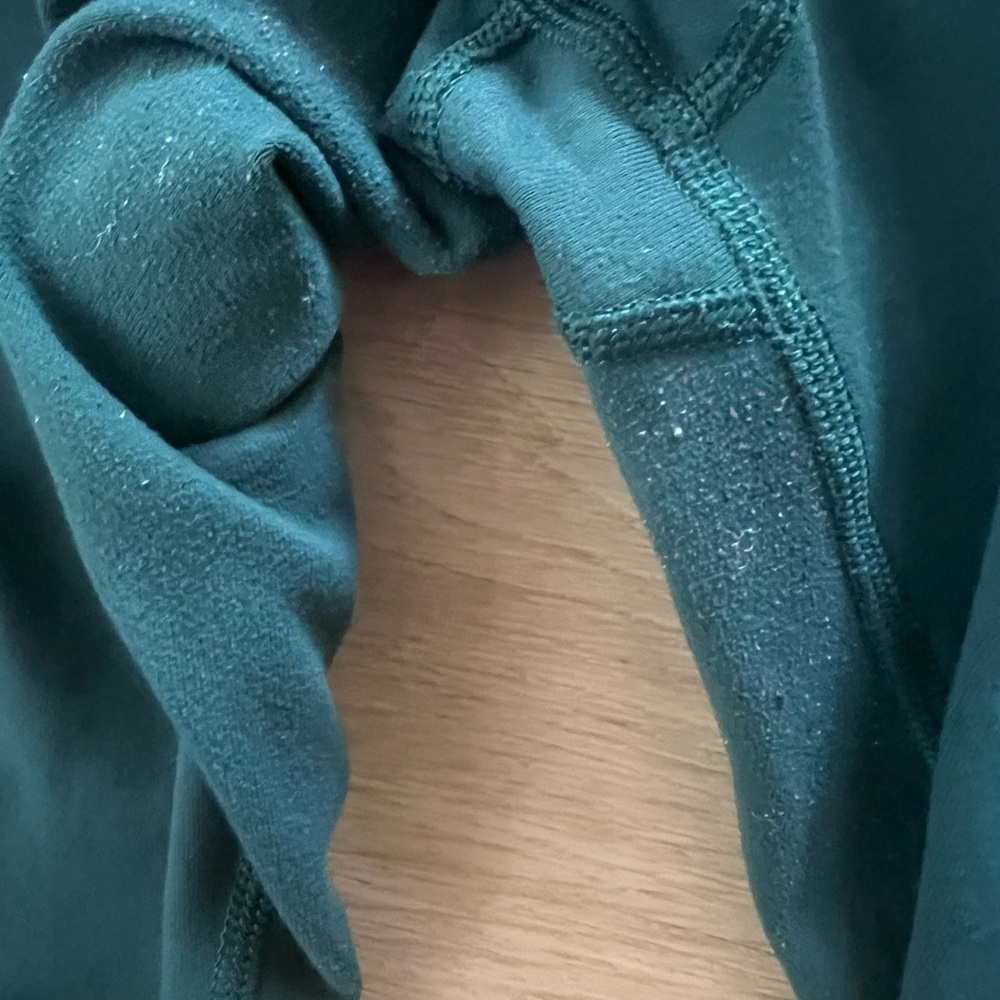 lululemon High Times Rhythm lace up mesh Tights- size 10, 25” inch Dark Green - Picture 6 of 8